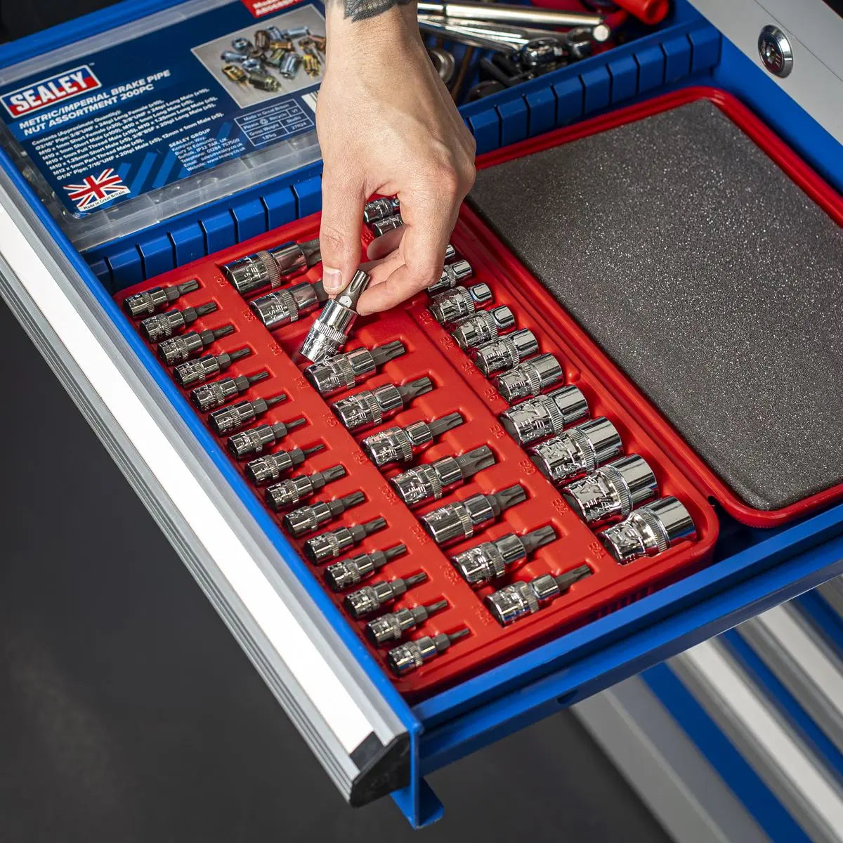 Sealey Premier TRX-Star* Socket & Security Socket Bit Set 1/4", 3/8" & 1/2"Sq Drive 38pc - White Rose Tools