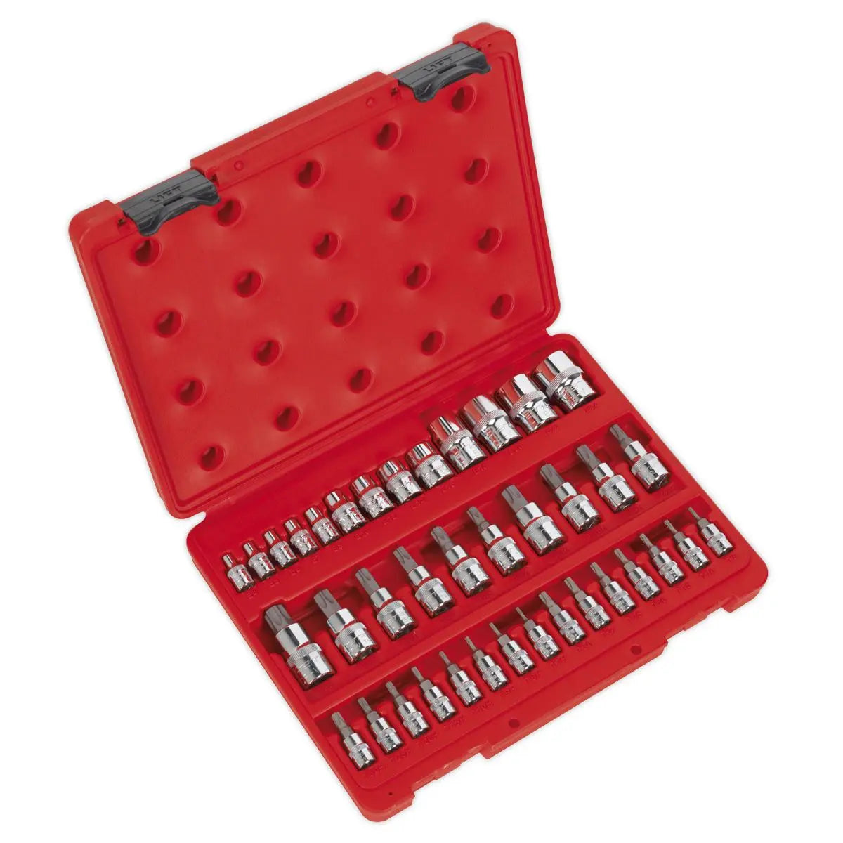 Sealey Premier TRX-Star* Socket & Security Socket Bit Set 38pc 1/4", 3/8" & 1/2"Sq Drive