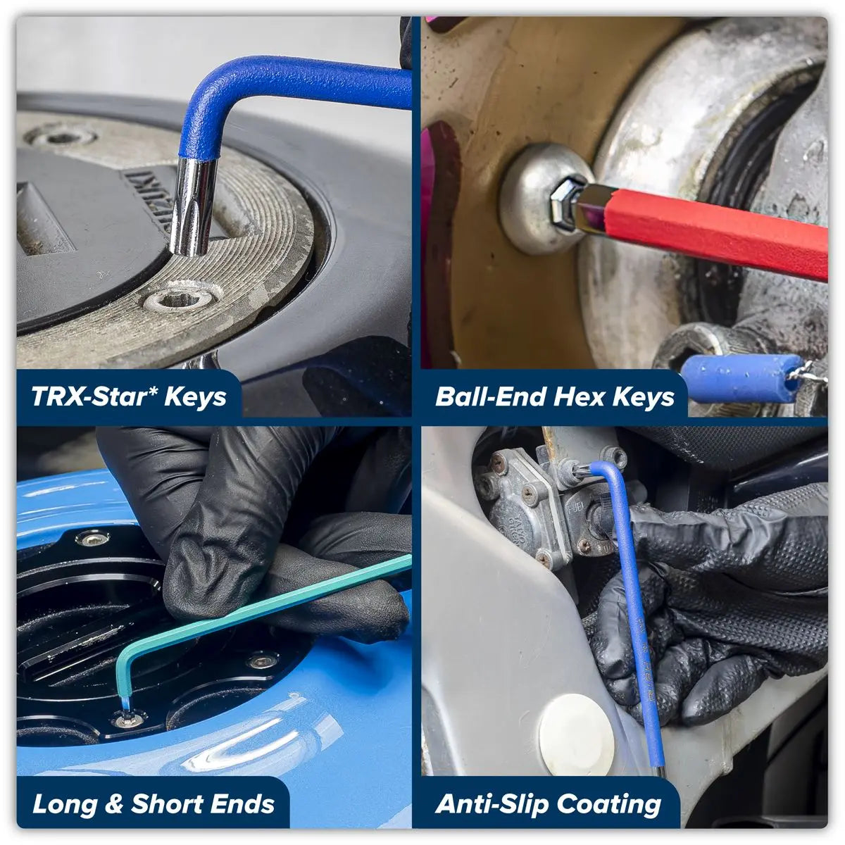 Sealey Premier TRX-Star* & Ball-End Hex Key Set 18pc Long Anti-Slip White Rose Tools