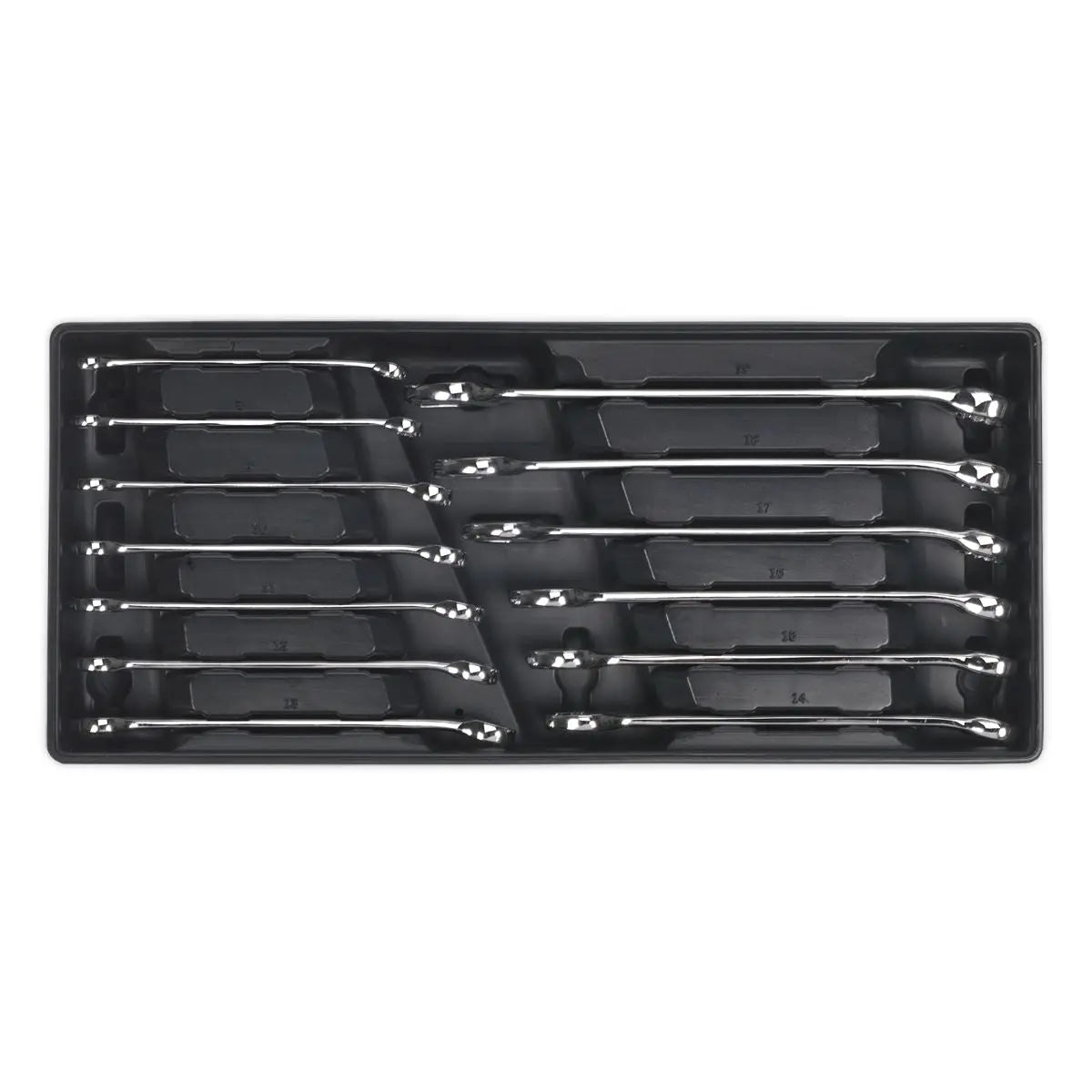 Sealey Premier Tool Tray with Combination Spanner Set 13pc Metric