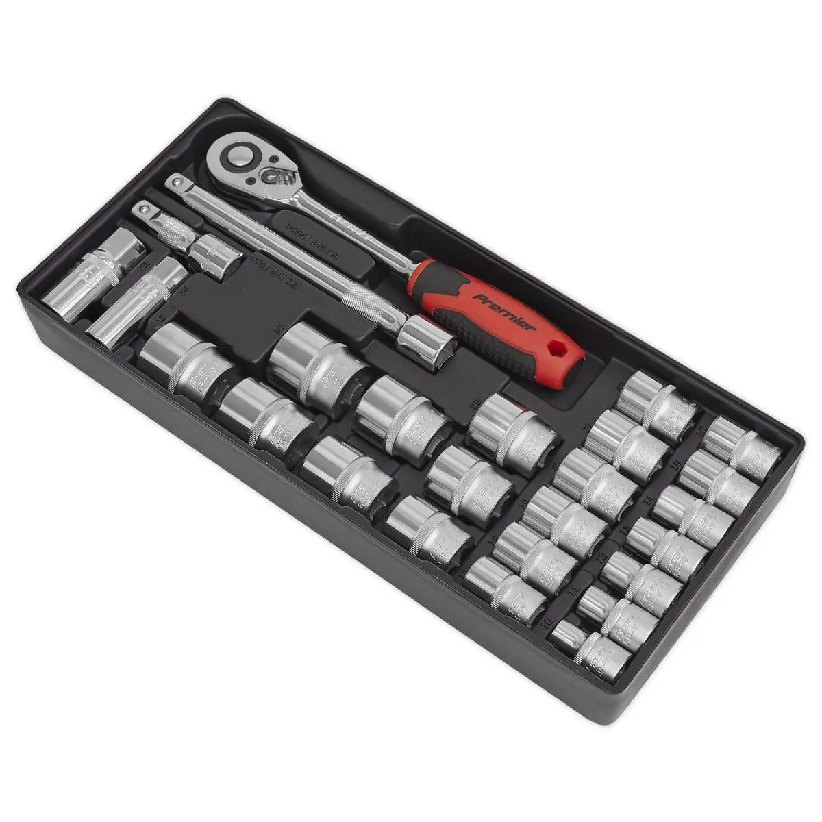 Sealey Premier Tool Tray with Socket Set 26pc 1/2"Sq Drive