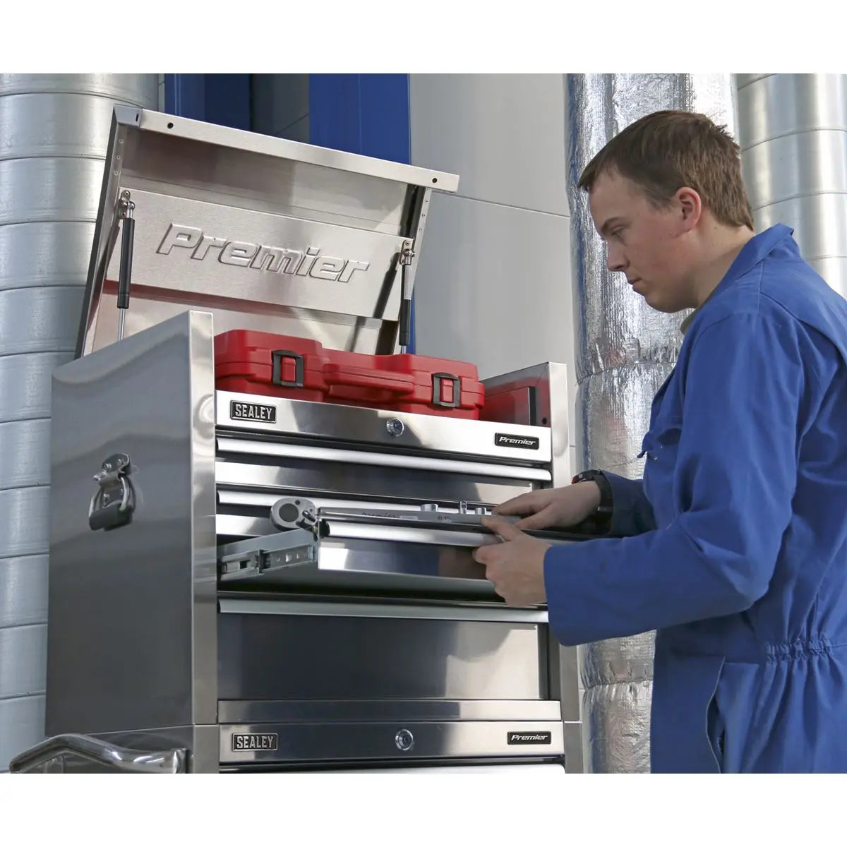 Sealey Premier Topchest 4 Drawer 675mm Stainless Steel Heavy-Duty White Rose Tools