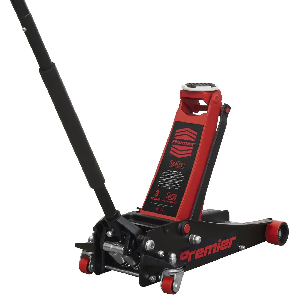 Sealey Premier Trolley Jack 3 Tonne & Axle Stands (Pair) 3 Tonne per Stand Combo
