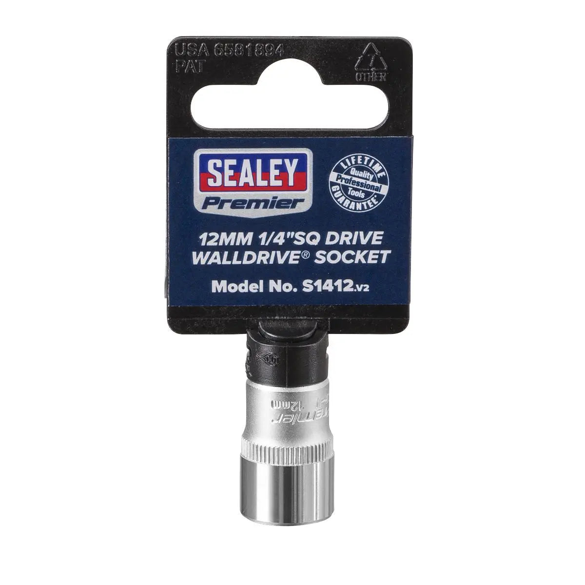 Sealey Premier WallDrive® Socket 12mm 1/4"Sq Drive