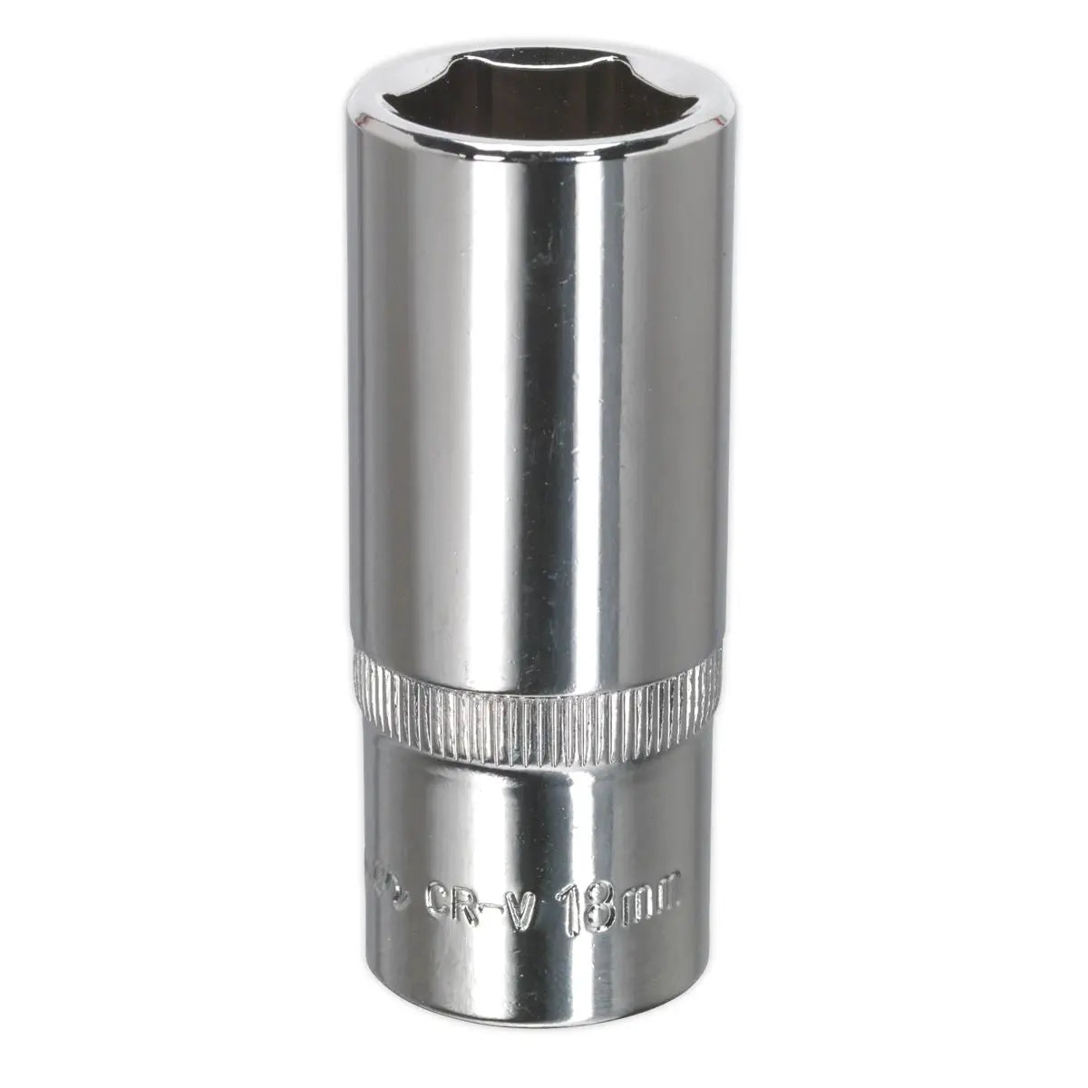 Sealey Premier WallDrive® Socket 18mm Deep 3/8"Sq Drive Fully Polished White Rose Tools