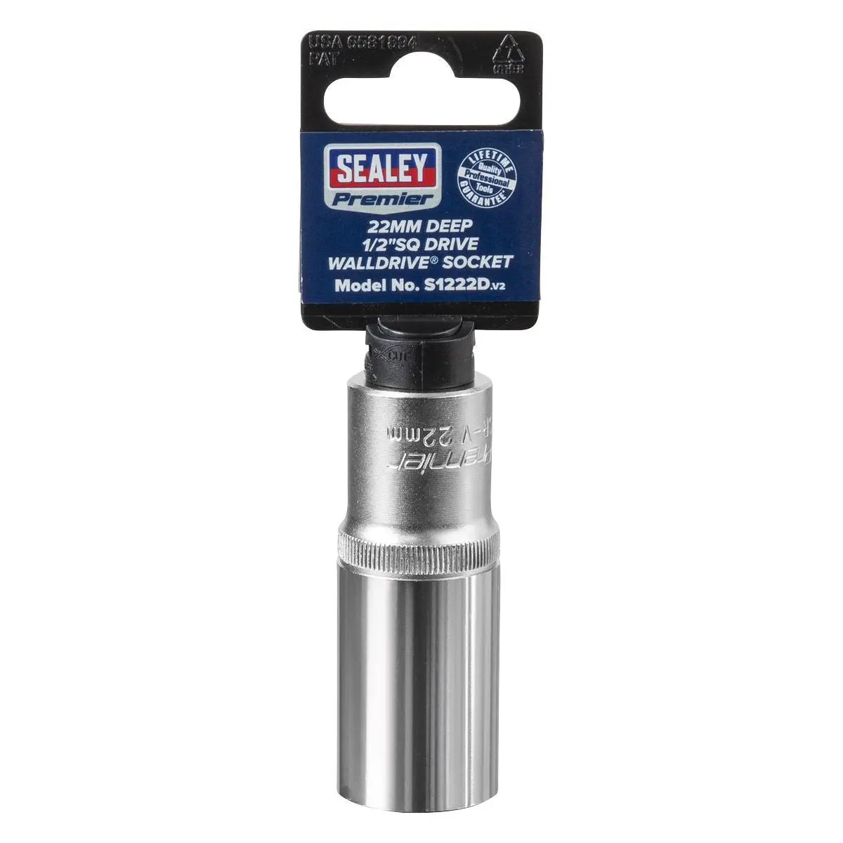 Sealey Premier WallDrive® Socket 22mm Deep 1/2"Sq Drive