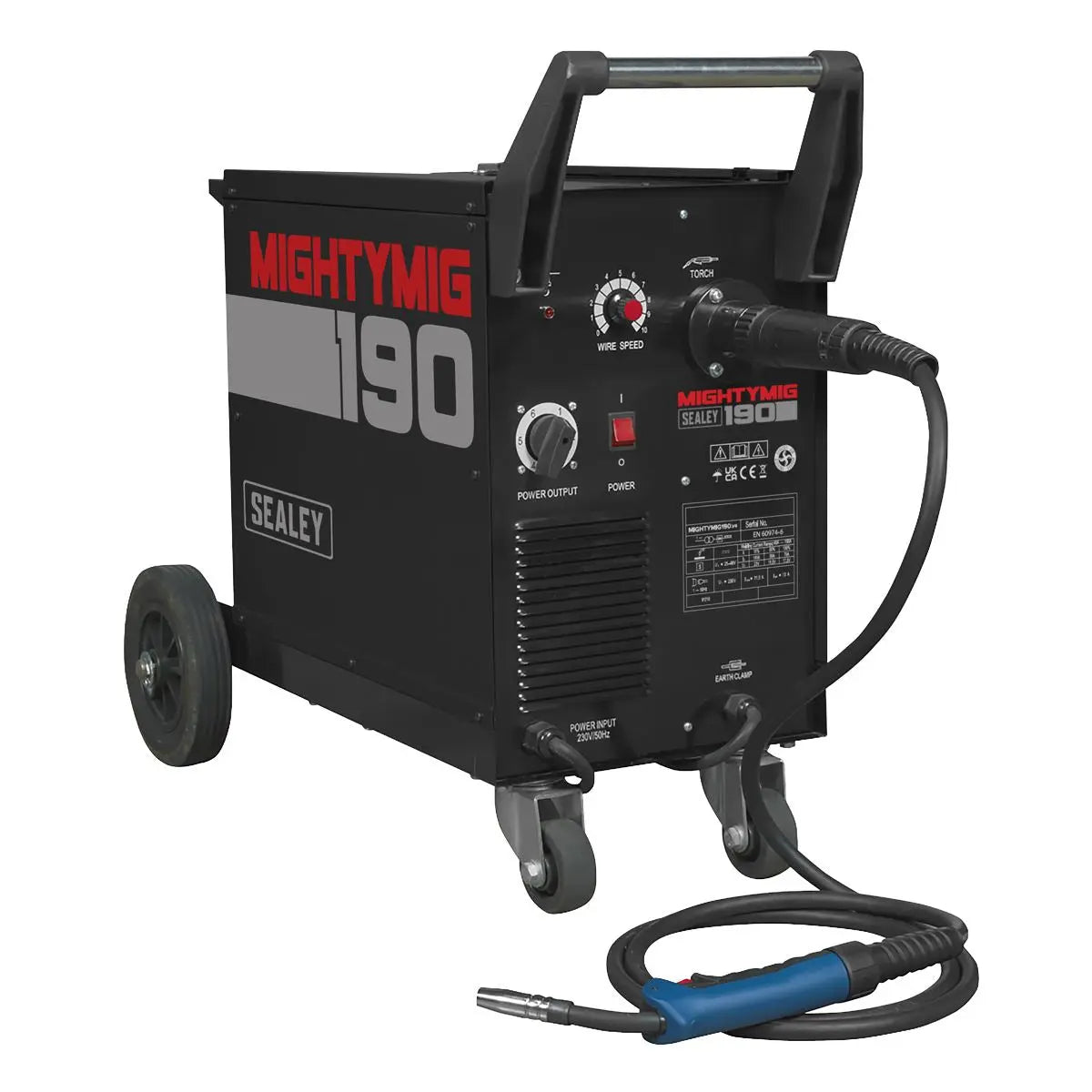 Sealey Professional Gas/Gasless MIG Welder 190A with Euro Torch