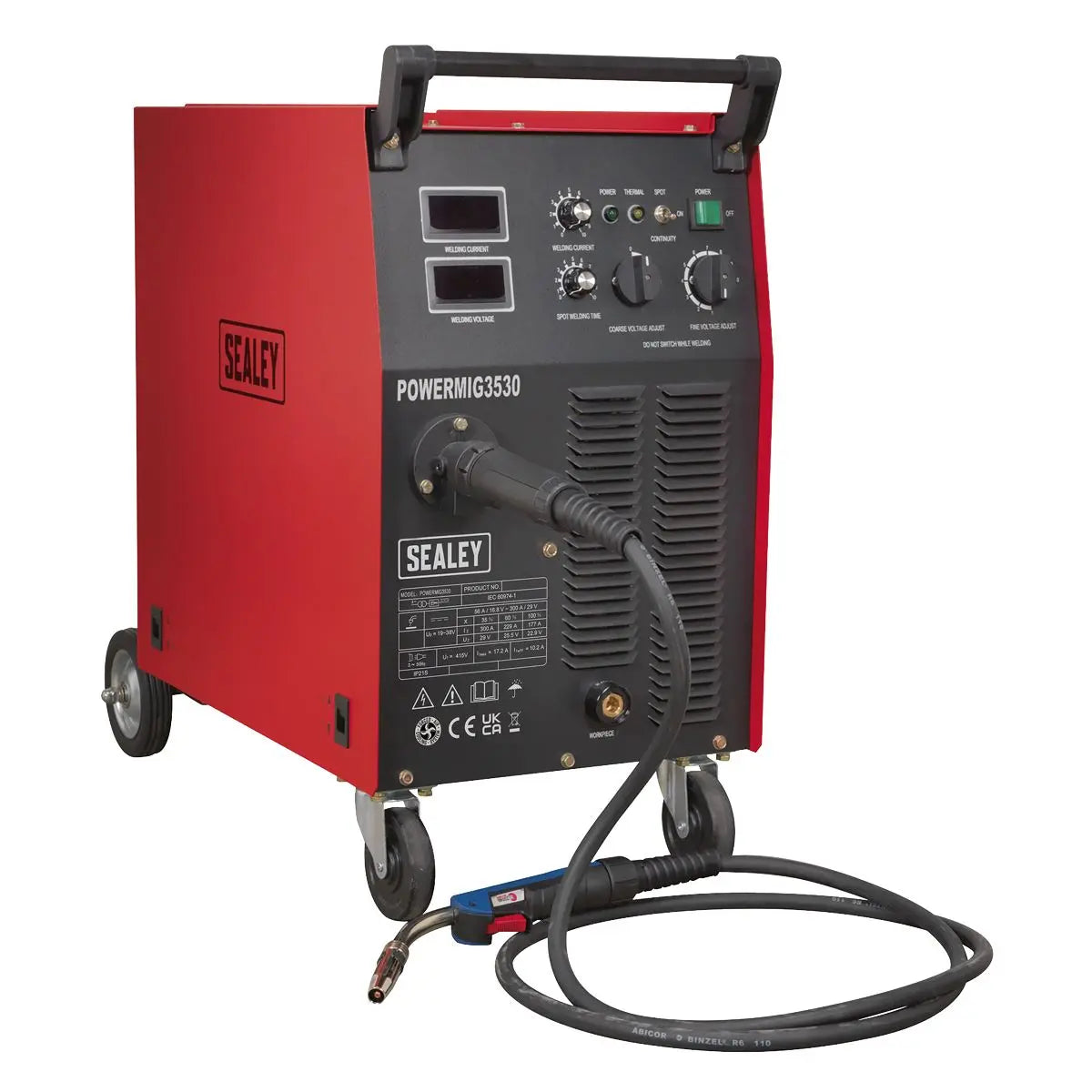 Sealey Professional MIG Welder 300A 415V 3ph with Binzel® Euro Torch