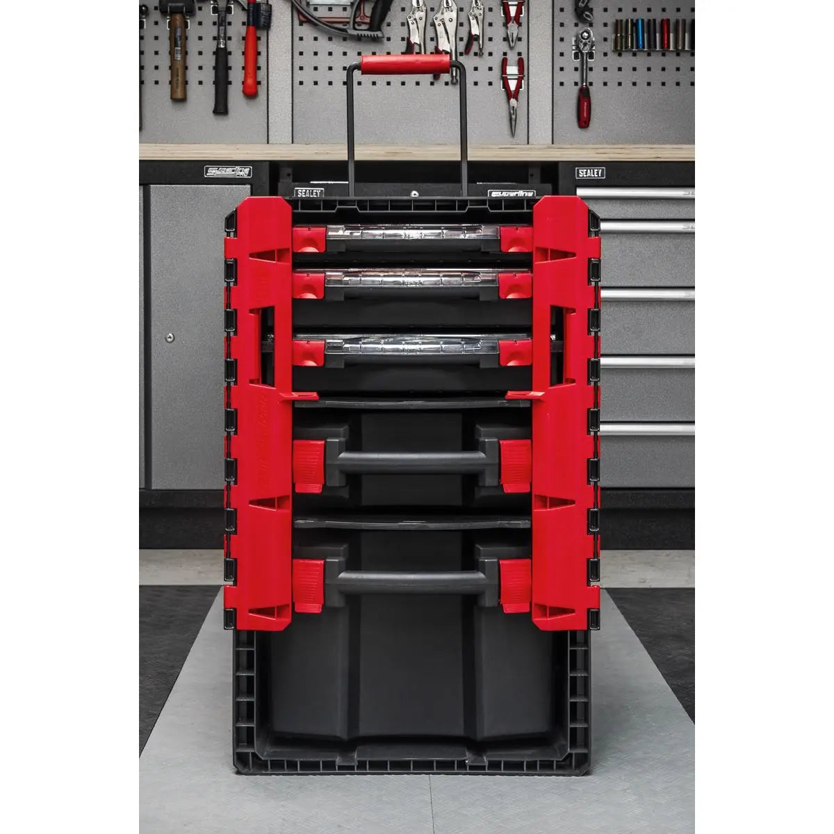 Sealey Professional Mobile Toolbox with 5 Removable Storage Cases