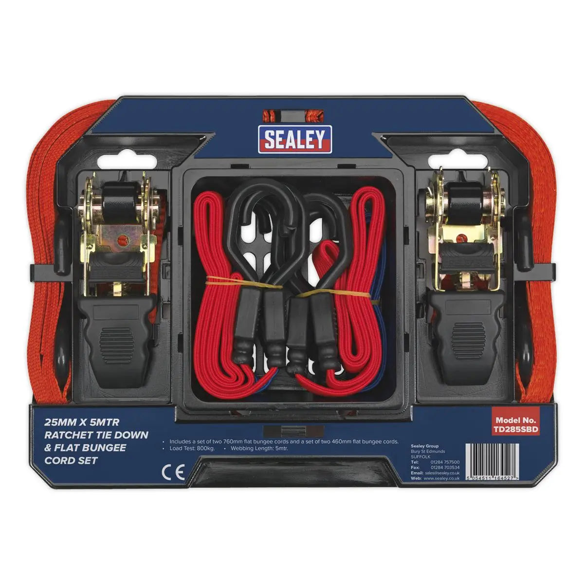 Sealey Ratchet Strap & Bungee Cord Set 6pc