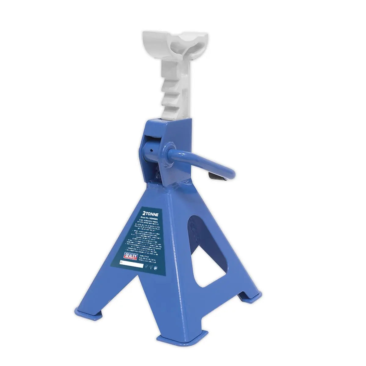 Sealey Ratchet Type Axle Stands (Pair) 2 Tonne Capacity per Stand - Blue