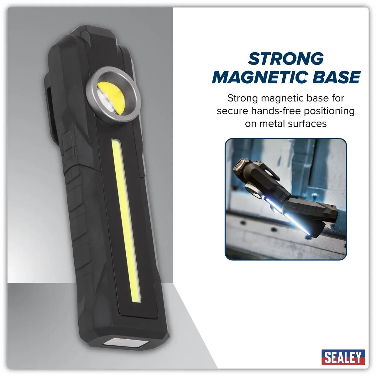 Sealey Rechargeable 3-in-1 Inspection Light 5W COB & 3W SMD LED White Rose Tools