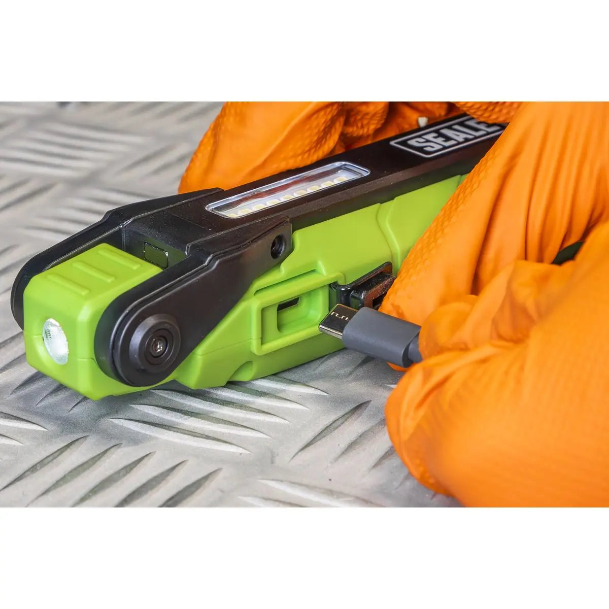 Sealey Rechargeable 360° Inspection Light 10W & 2 x 4W SMD LED Green White Rose Tools