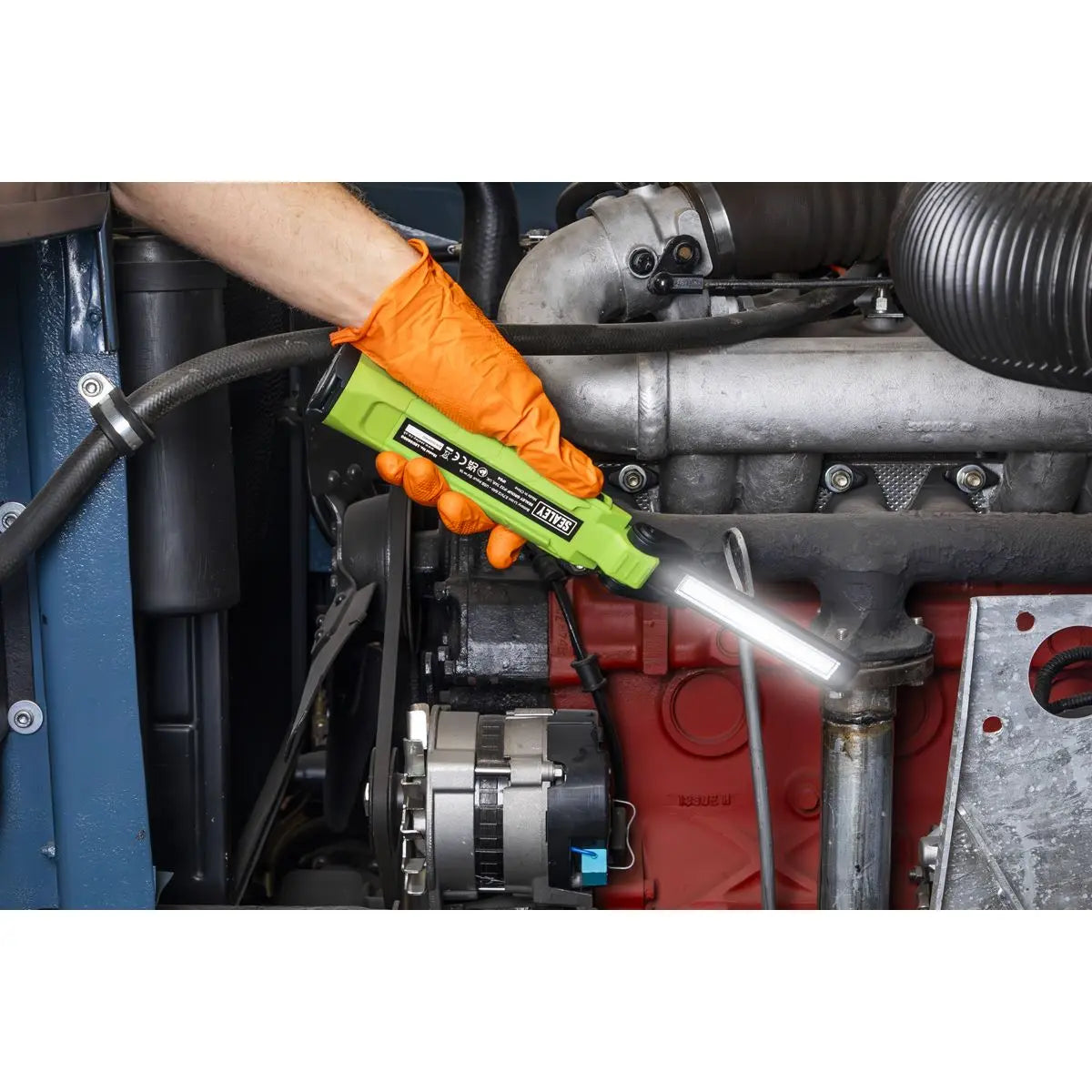 Sealey Rechargeable 360° Inspection Light 10W & 2 x 4W SMD LED Green White Rose Tools