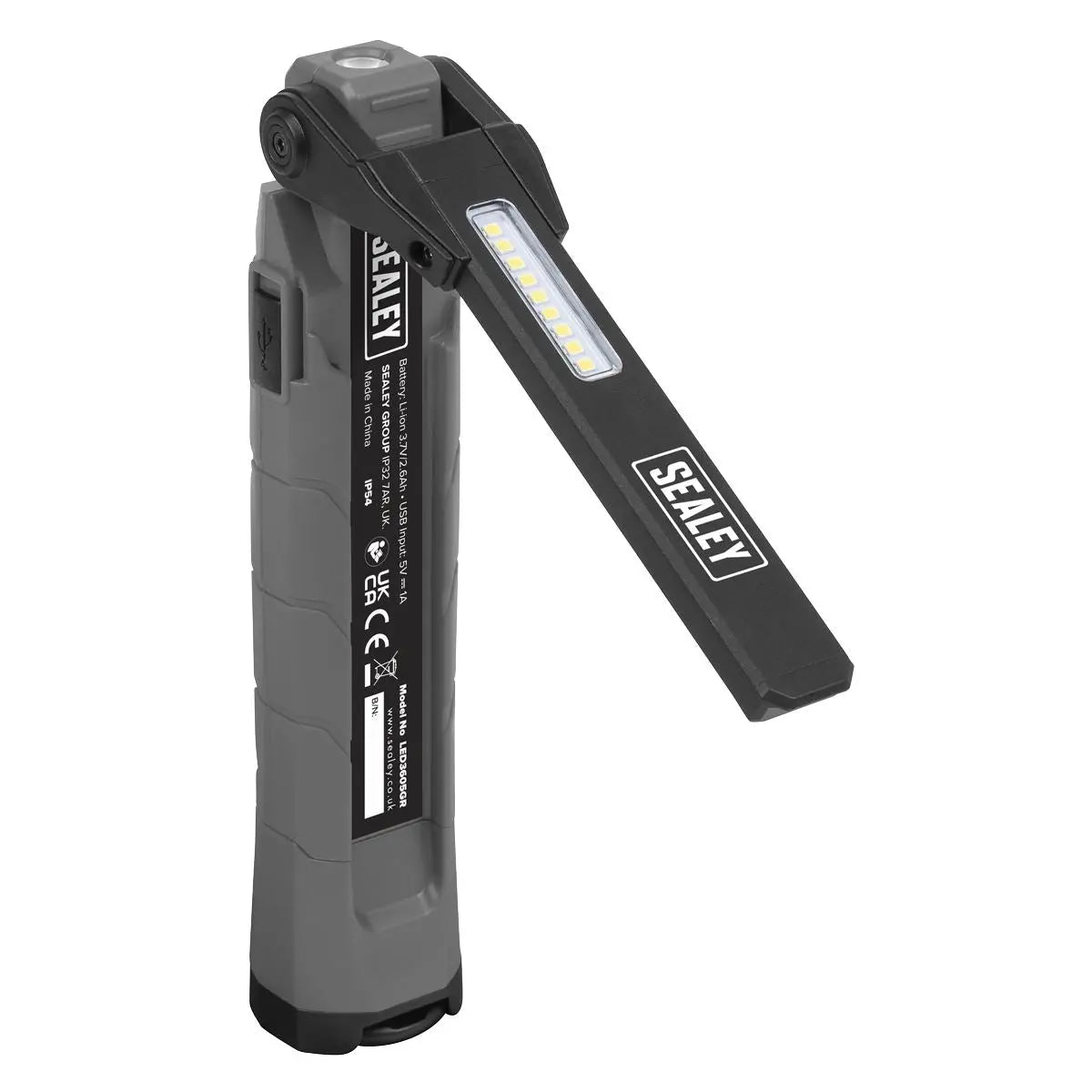 Sealey Rechargeable 360° Inspection Light 10W & 2 x 4W SMD LED Grey White Rose Tools