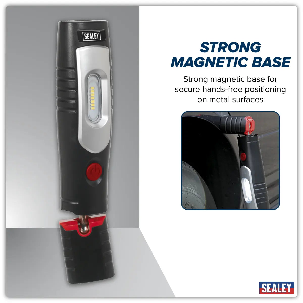 Sealey Rechargeable 360° Inspection Light 4W & 3W SMD LED - Black White Rose Tools