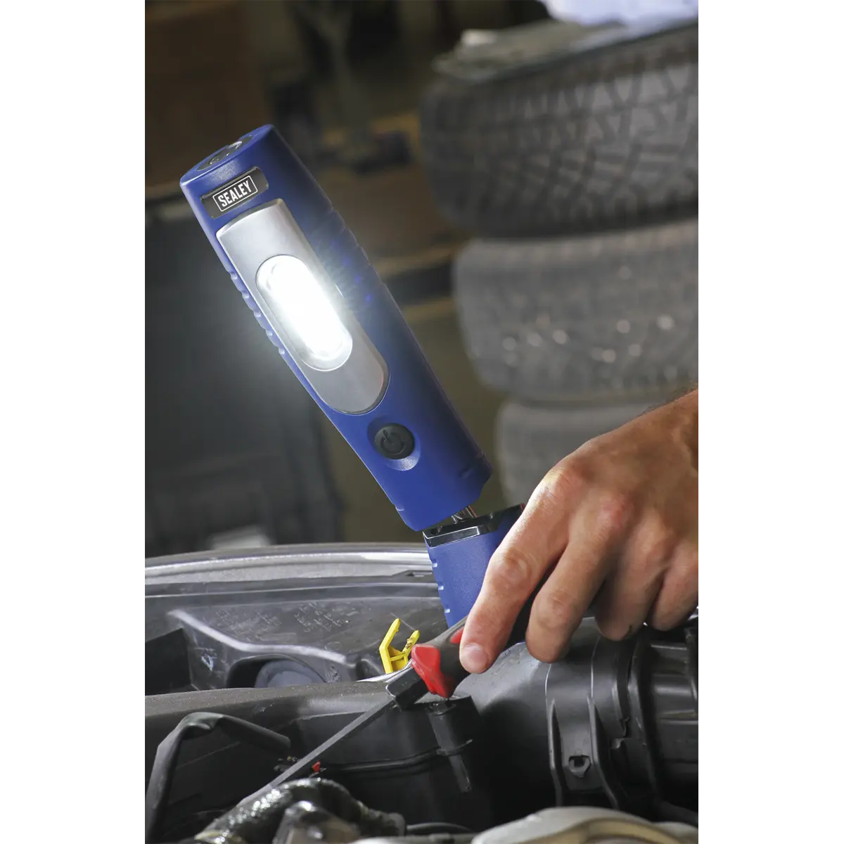 Sealey Rechargeable 360° Inspection Light 4W & 3W SMD LED - Blue White Rose Tools