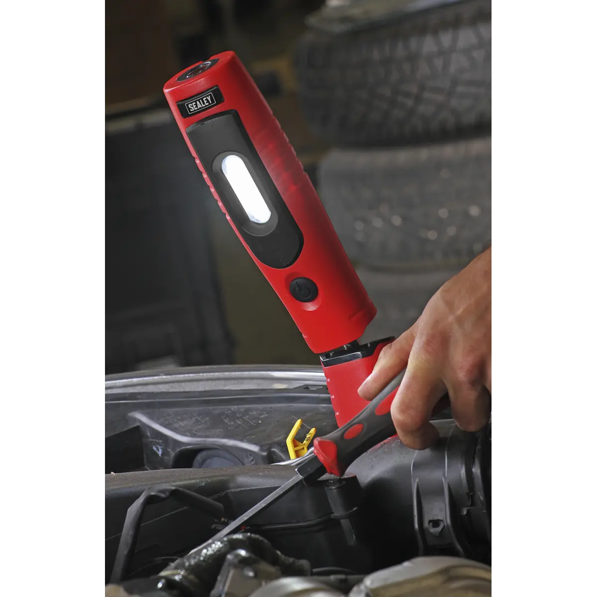 Sealey Rechargeable 360° Inspection Light 4W & 3W SMD LED - Red White Rose Tools