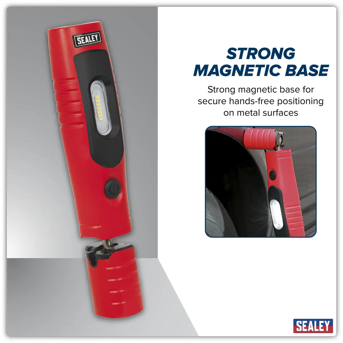 Sealey Rechargeable 360° Inspection Light 4W & 3W SMD LED - Red White Rose Tools