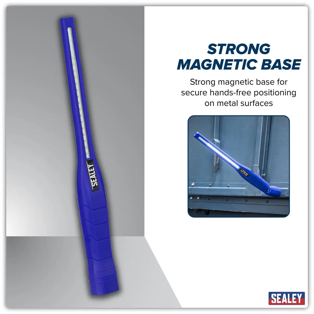 Sealey Rechargeable 360° Slim Inspection Light 8W & 1W SMD LED& UV Light Black Lithium-ion White Rose Tools