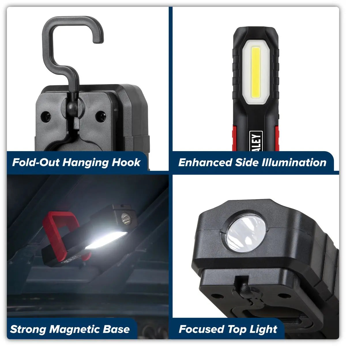 Sealey Rechargeable 3W COB & 2W SMD LED Inspection Light White Rose Tools