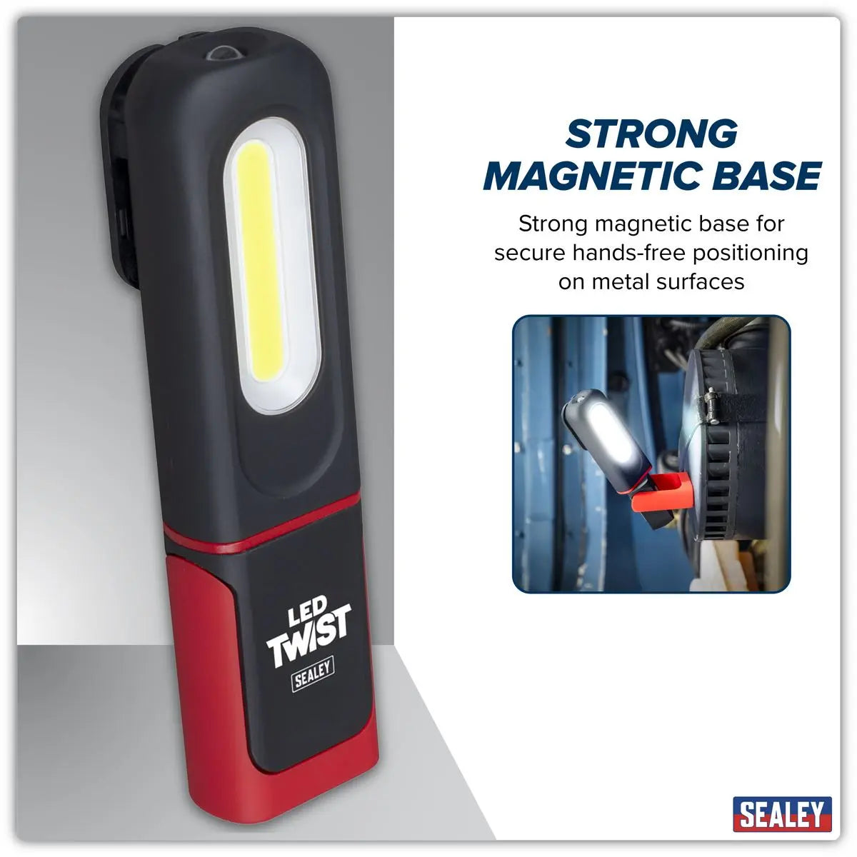 Sealey Rechargeable 3W COB & 3W SMD LED Inspection Light White Rose Tools