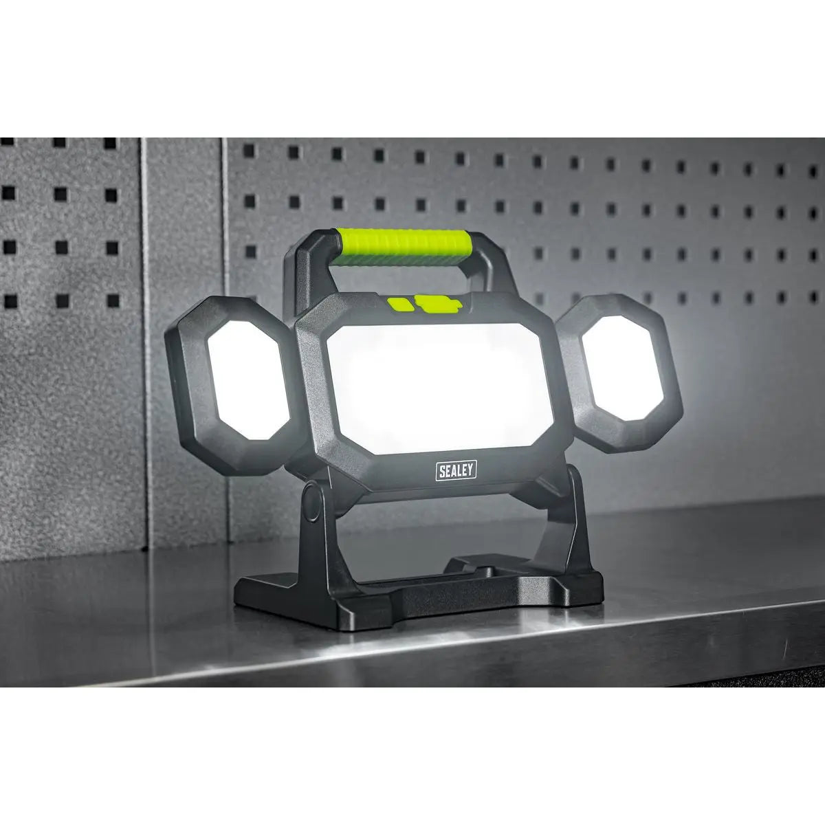 Sealey Rechargeable Flexible Floodlight 31W & 26W COB LED White Rose Tools