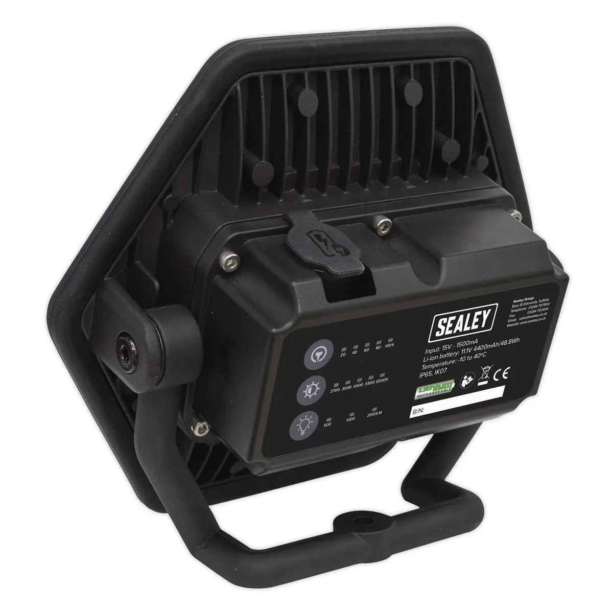 Sealey Rechargeable Floodlight 20W COB LED Lithium-ion - Colour Match CRI 96