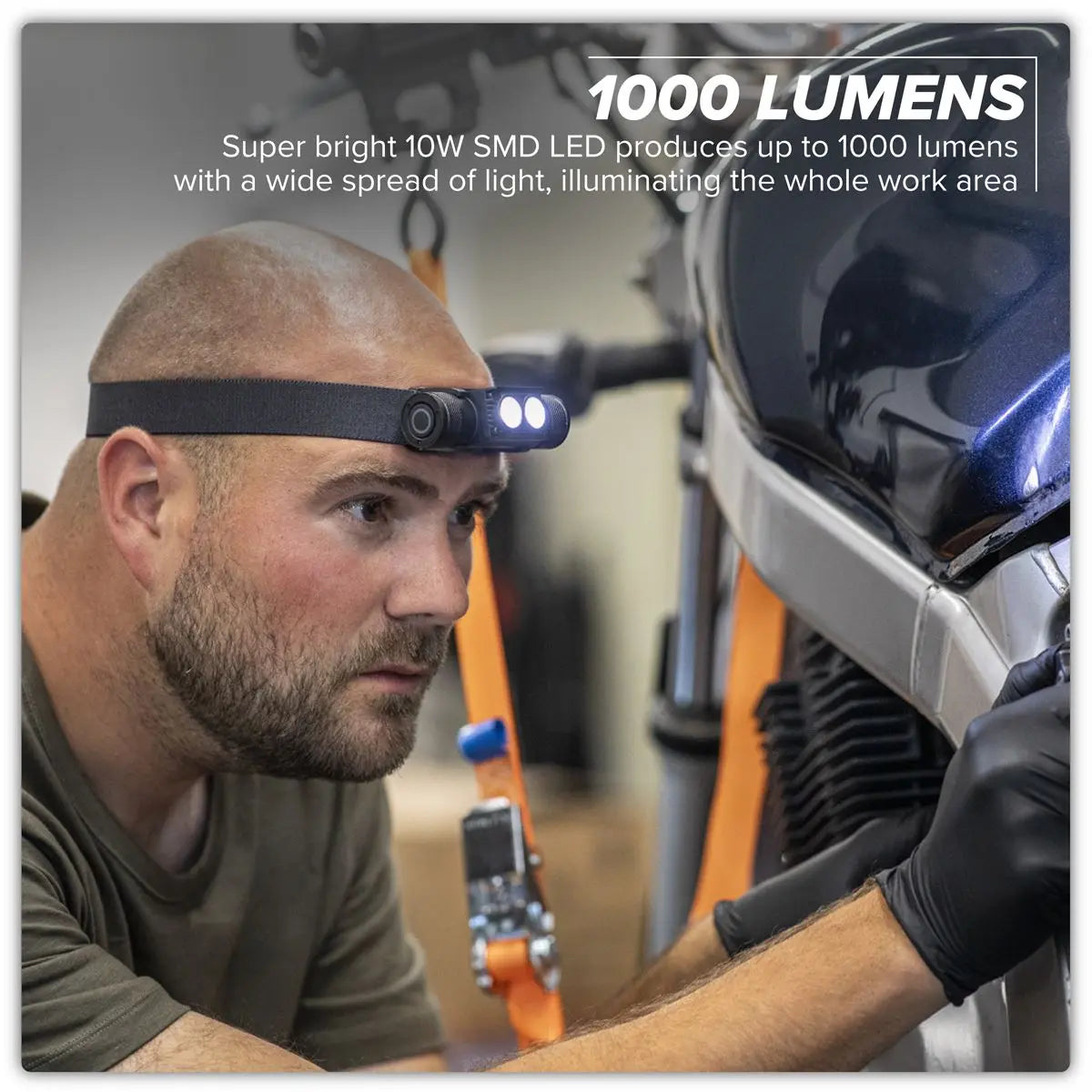 Sealey Rechargeable Head Torch 10W SMD LED White Rose Tools