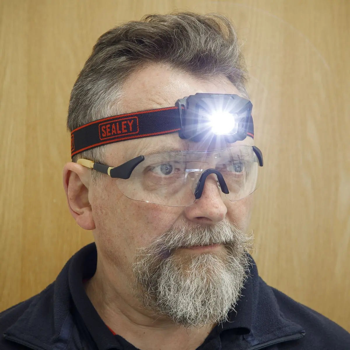 Sealey Rechargeable Head Torch with Auto-Sensor 3W SMD LED White Rose Tools