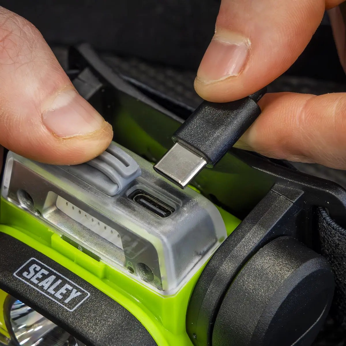 Sealey Rechargeable Head Torch with Auto-Sensor 5W & 3W COB LED White Rose Tools