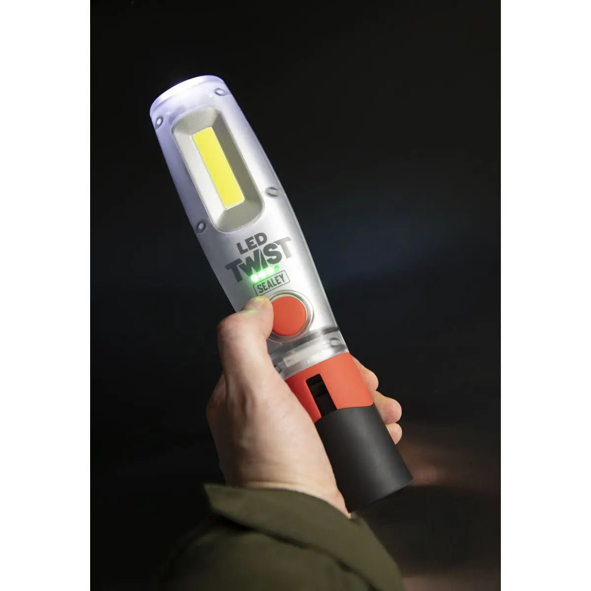 Sealey Rechargeable Inspection Lamp Twist 8W COB and 1W LED Light 1000 Lumens