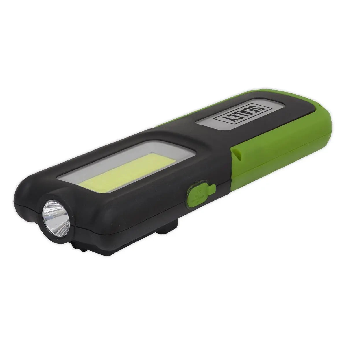 Sealey Rechargeable Inspection Light 5W COB & 3W SMD LED with Power Bank - Green