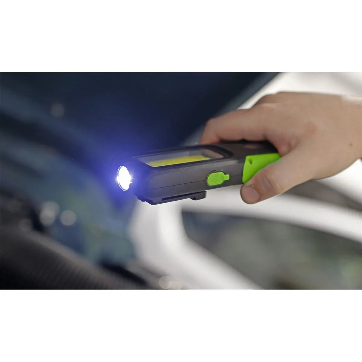 Sealey Rechargeable Inspection Light 5W COB & 3W SMD LED with Power Bank - Green