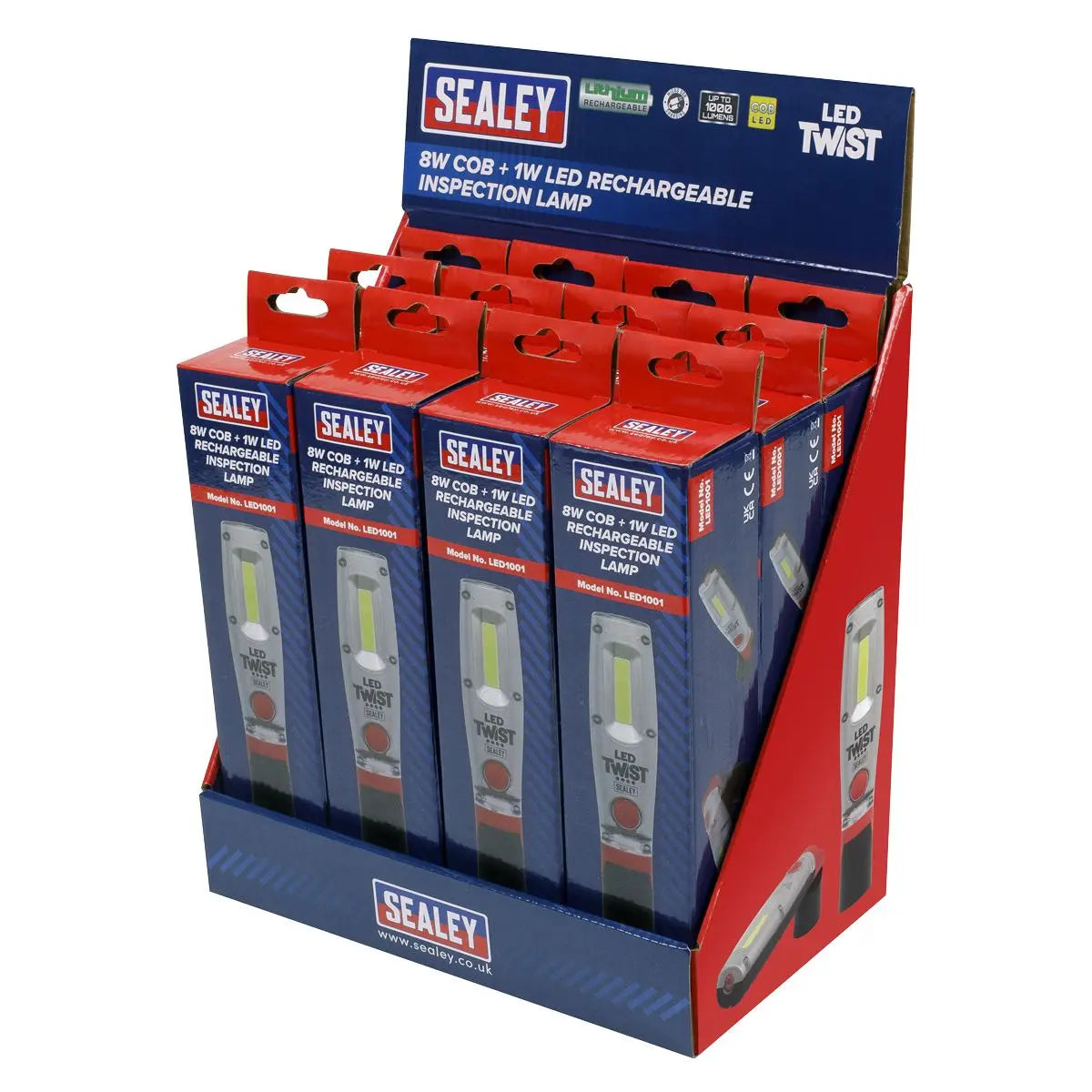 Sealey Rechargeable Inspection Light 8W LED - Display Box of 12