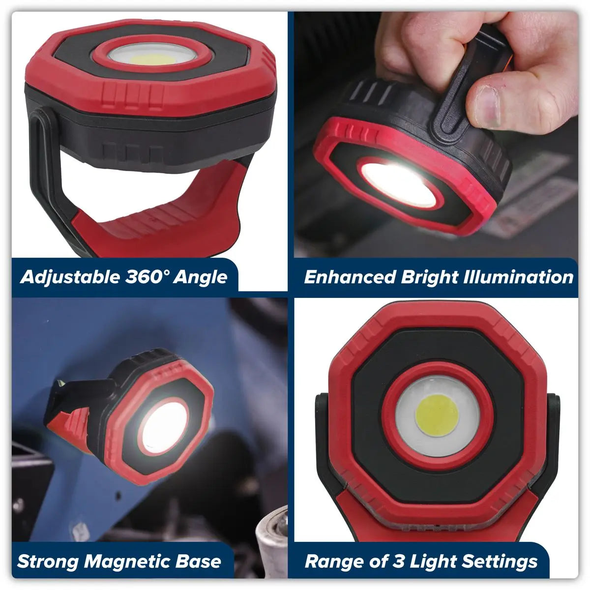 Sealey Rechargeable Pocket Floodlight with Magnet 360° 7W COB LED - Red White Rose Tools