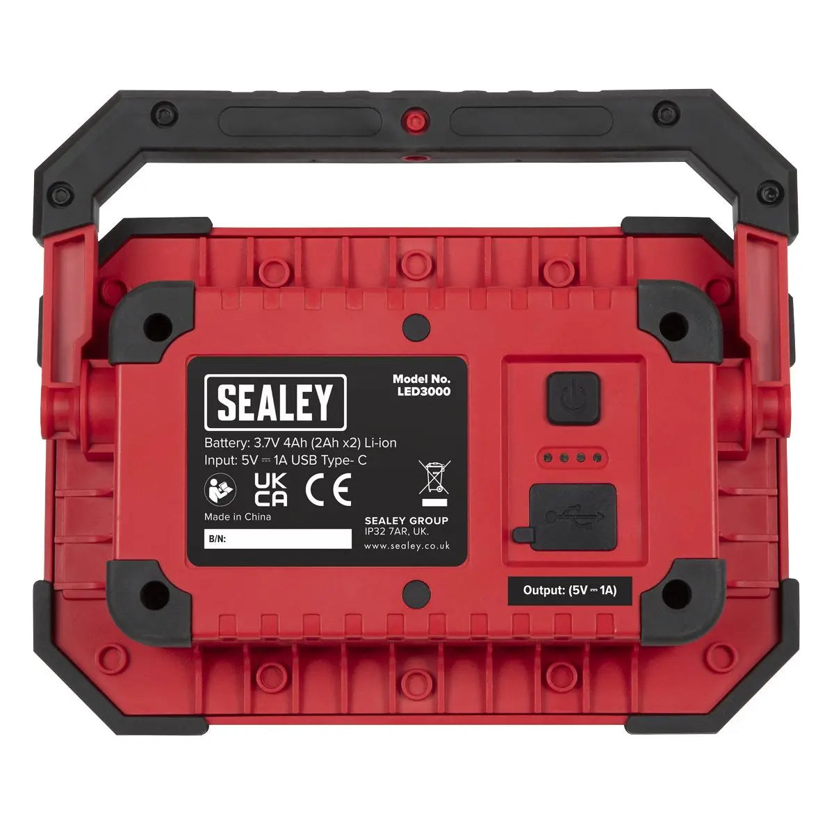 Sealey Rechargeable Portable Floodlight & Power Bank 30W COB LED White Rose Tools