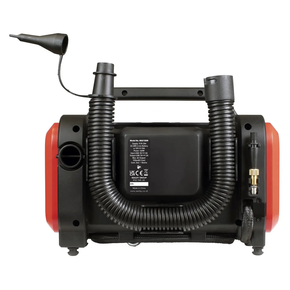 Sealey Rechargeable Tyre Inflator & High Volume Air Pump 12V White Rose Tools