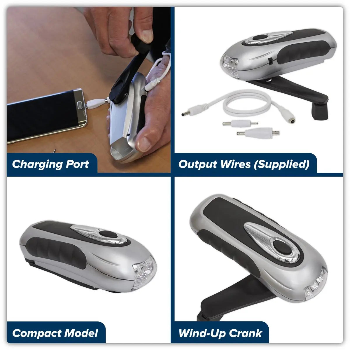 Sealey Rechargeable Wind-Up Torch 3 LED - White Rose Tools