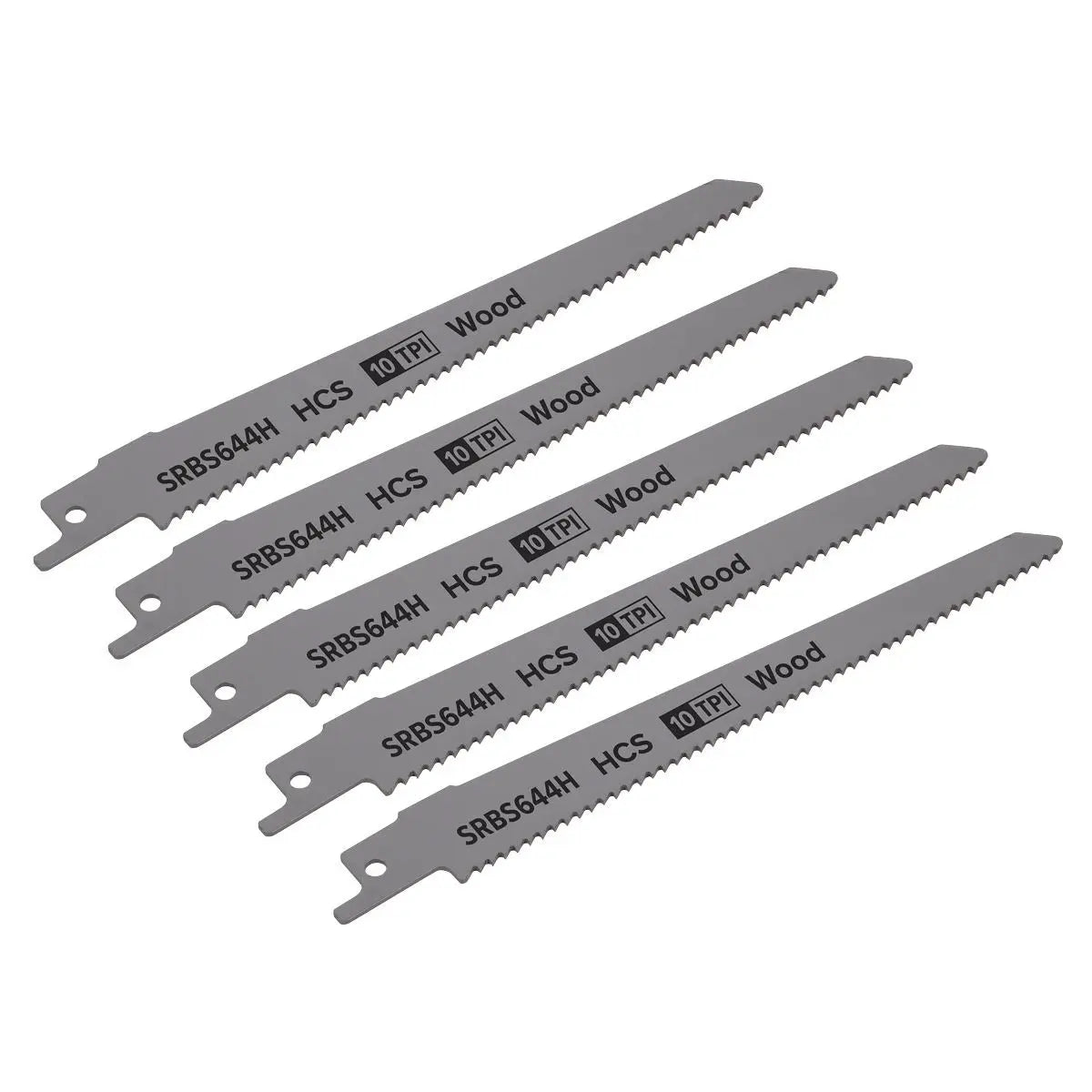 Sealey Reciprocating Saw Blade Clean Wood 150mm 10tpi - Pack of 5