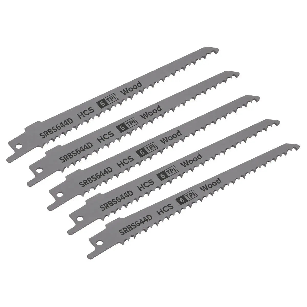 Sealey Reciprocating Saw Blade Clean Wood 150mm 6tpi - Pack of 5