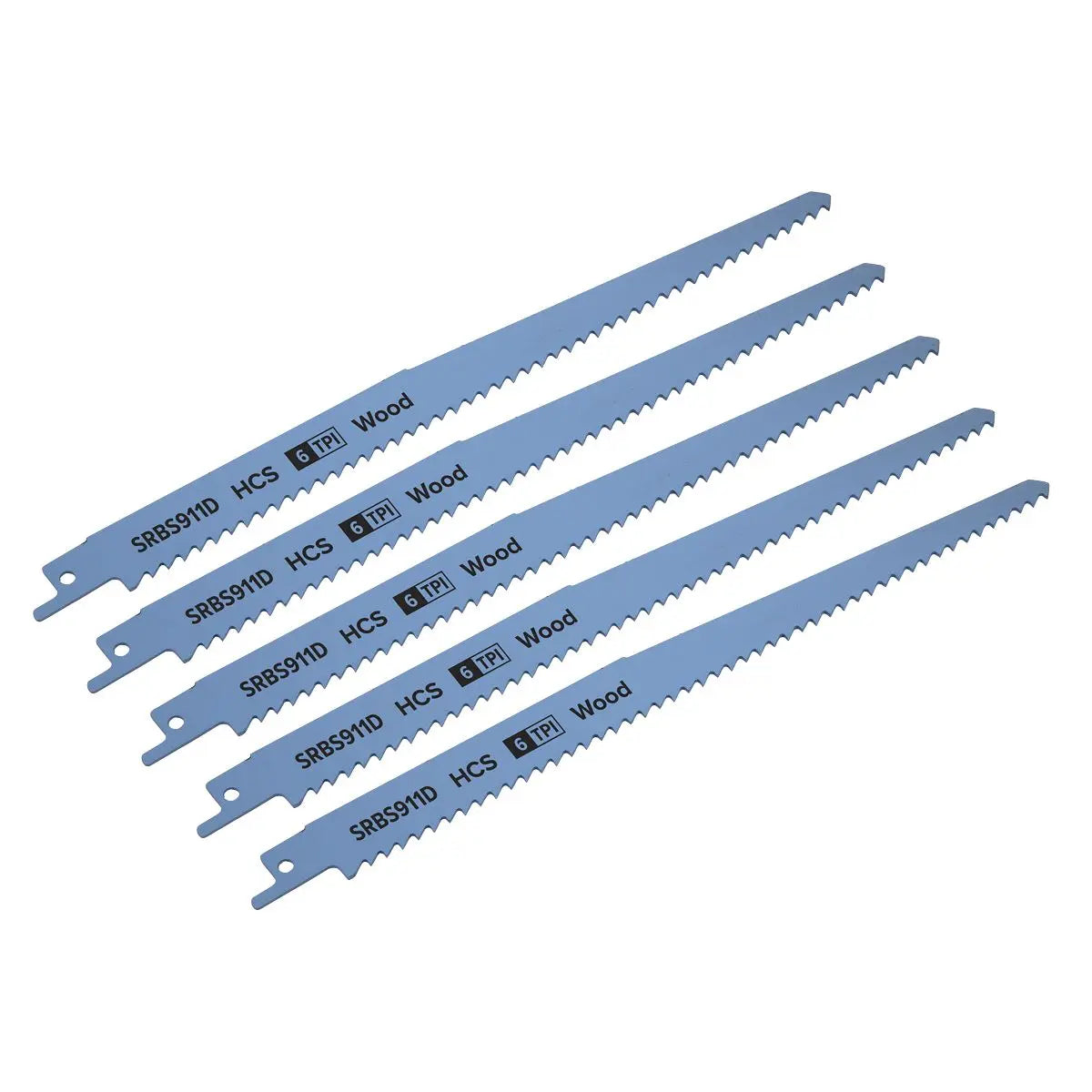 Sealey Reciprocating Saw Blade Clean Wood 230mm 6tpi - Pack of 5
