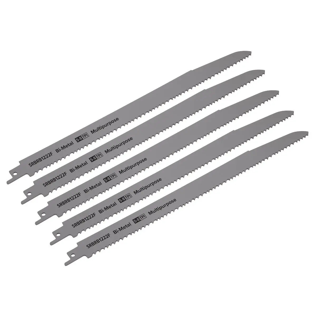 Sealey Reciprocating Saw Blade Multipurpose 300mm 5-8tpi - Pack of 5