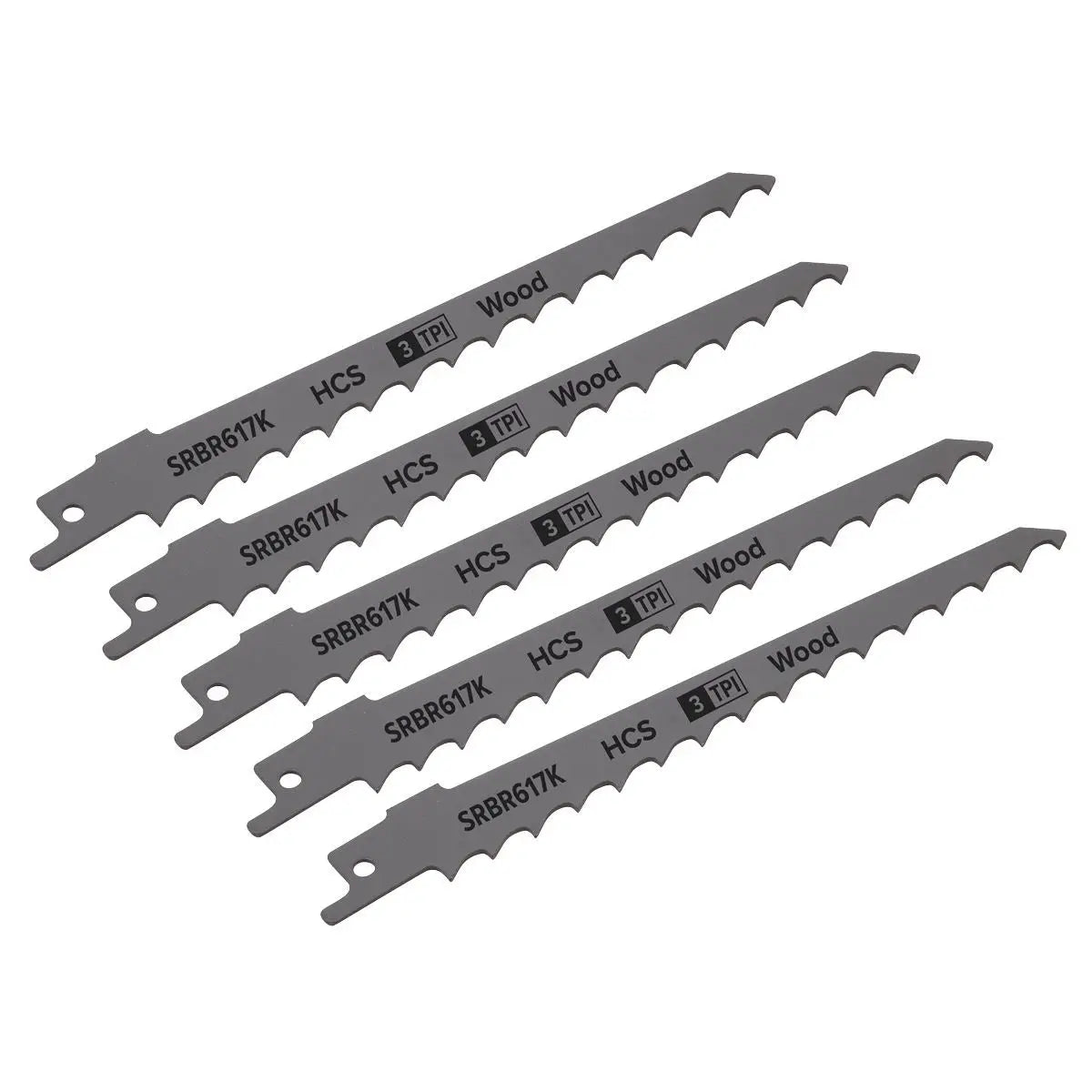 Sealey Reciprocating Saw Blade Pruning & Coarse Wood 150mm 3tpi - Pack of 5