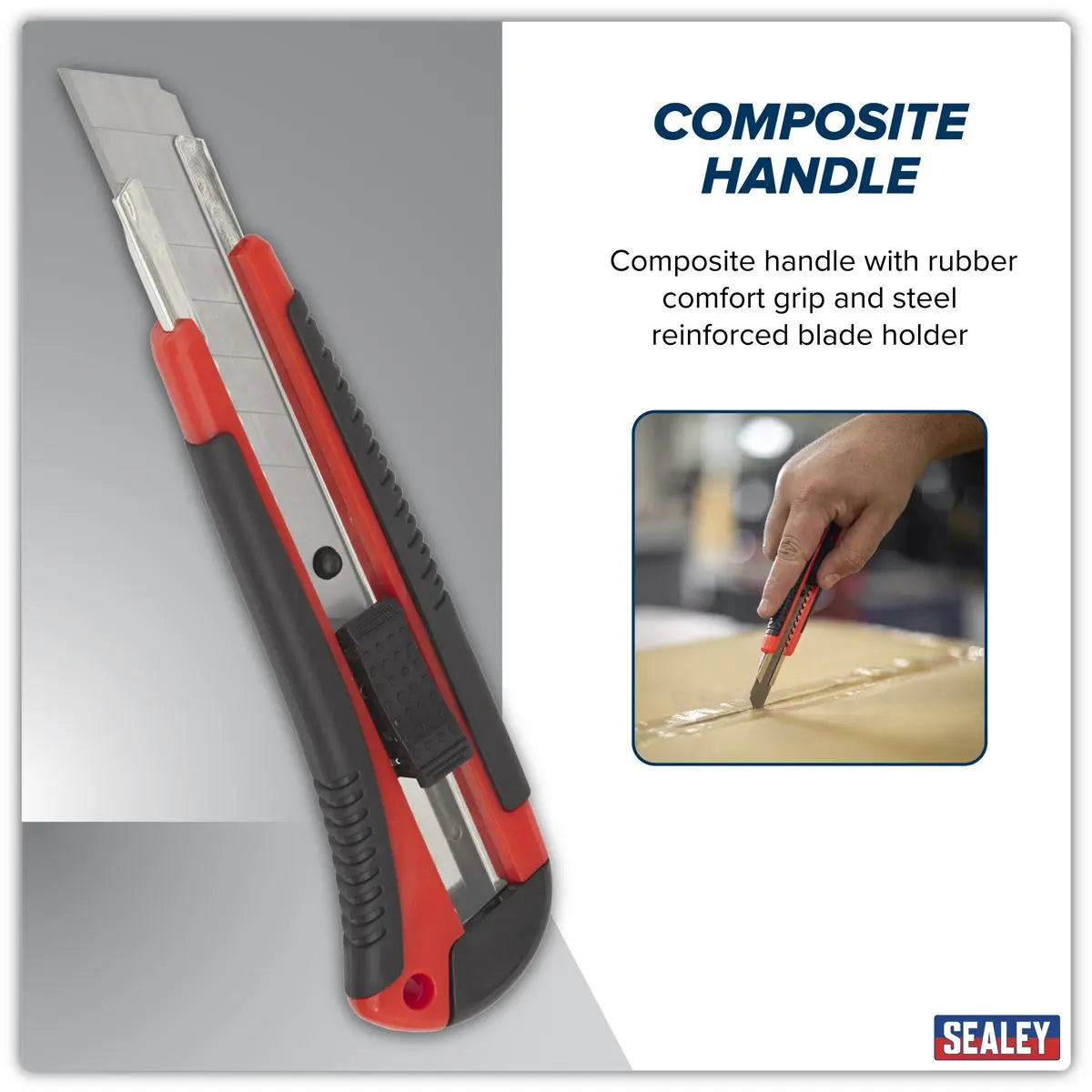 Sealey Retractable Snap-Off Knife Heavy-Duty White Rose Tools