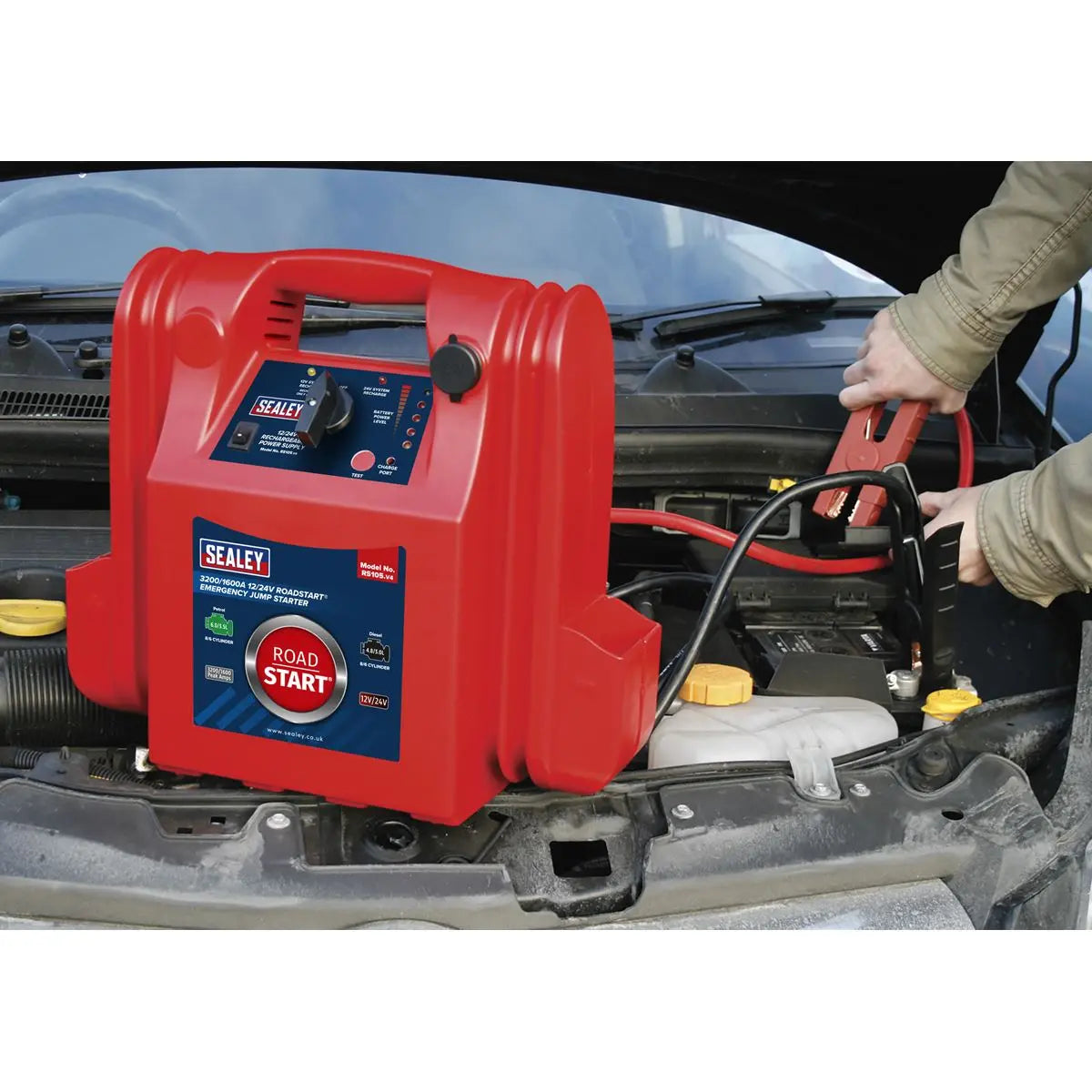 Sealey RoadStart® Emergency Jump Starter 12/24V 3200/1600 Peak Amps