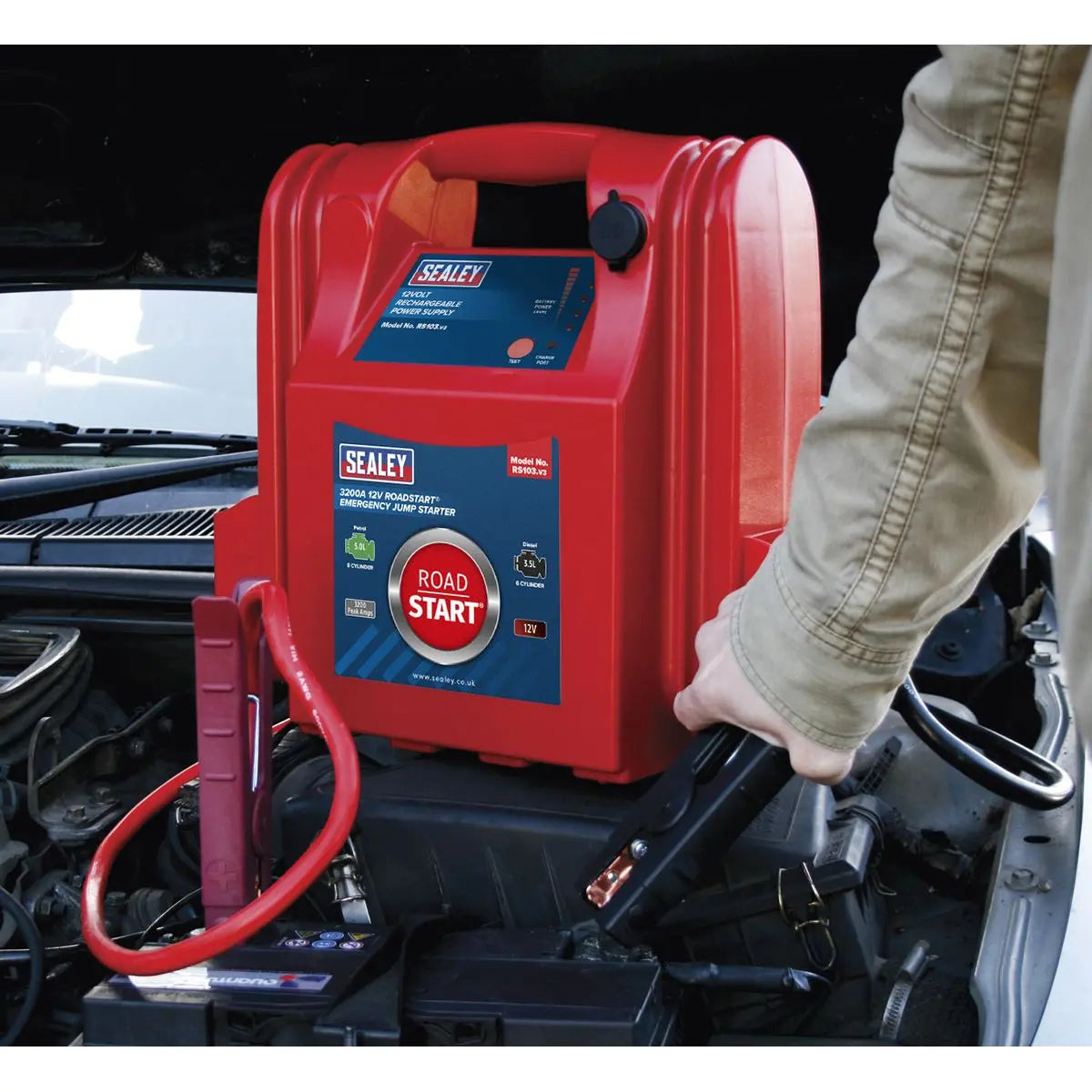 Sealey RoadStart® Emergency Jump Starter 12V 3200 Peak Amps