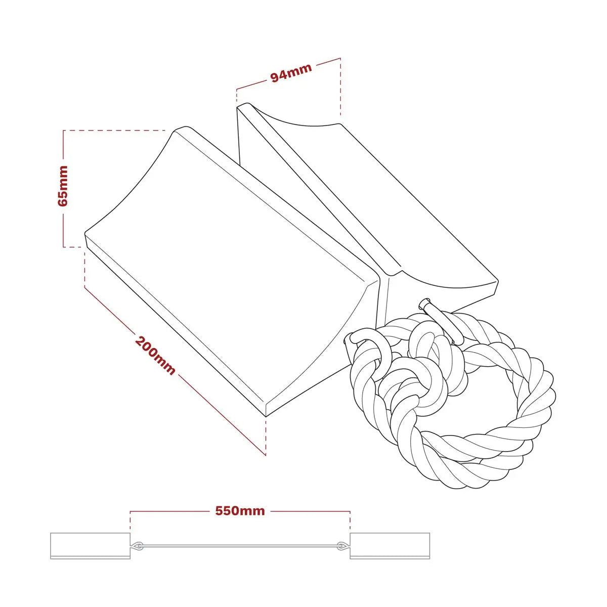 Sealey Rubber Wheel Chocks Heavy-Duty - Pair