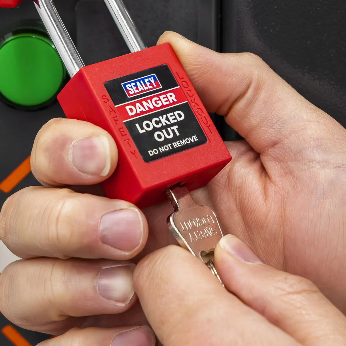 Sealey Safety Lockout Padlock - Long Shackle  White Rose Tools