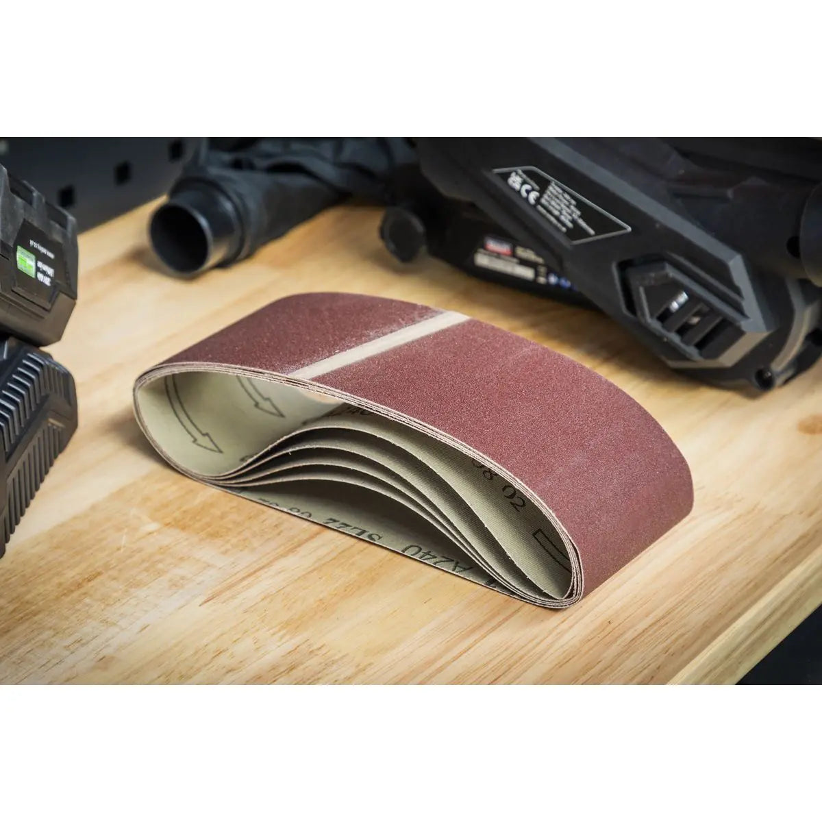 Sealey Sanding Belt 76 x 457mm 240Grit Pack of 5 White Rose Tools